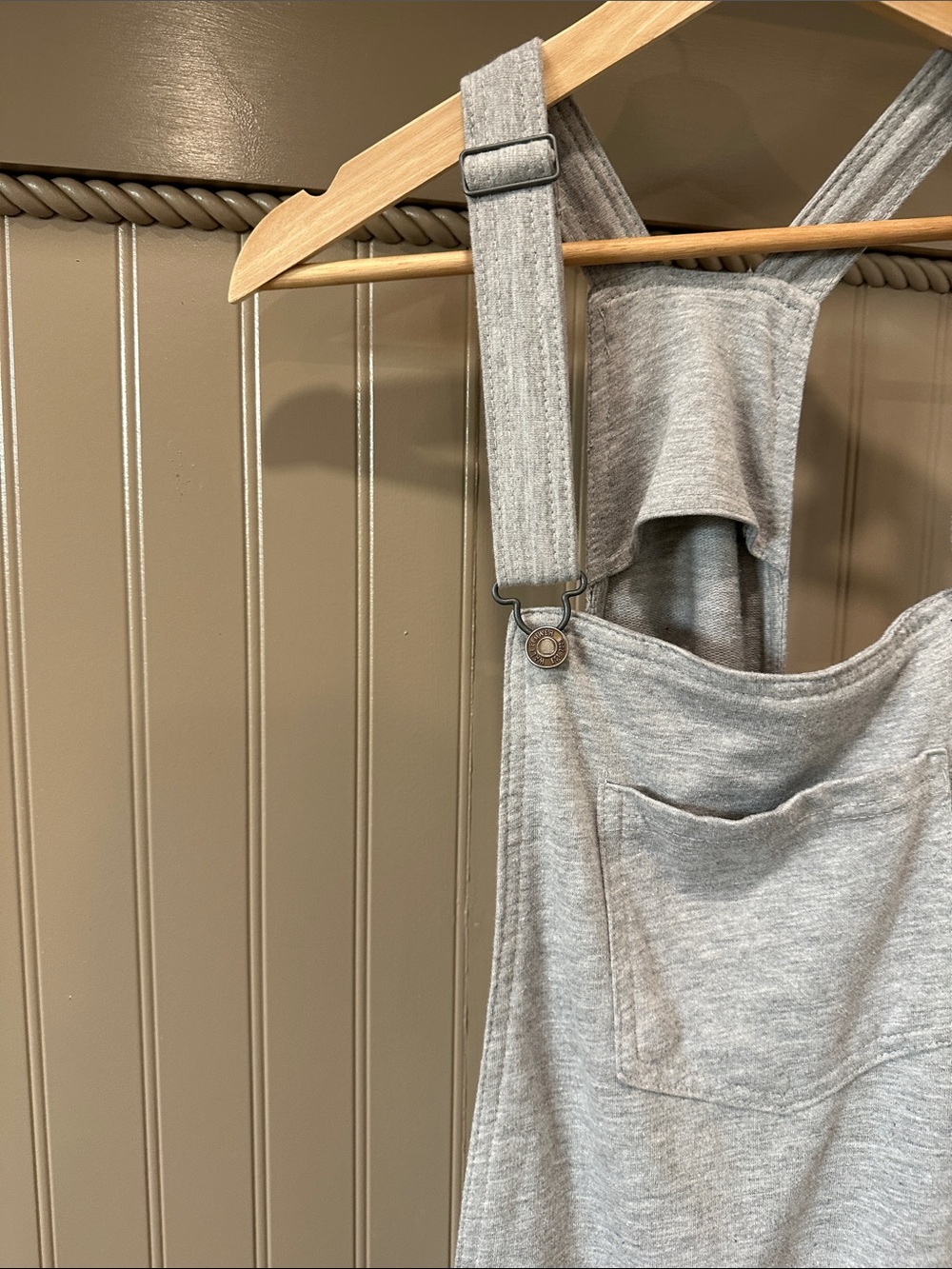 Women’s Gray Knit Overalls Jumpsuit - Picture 2 of 5